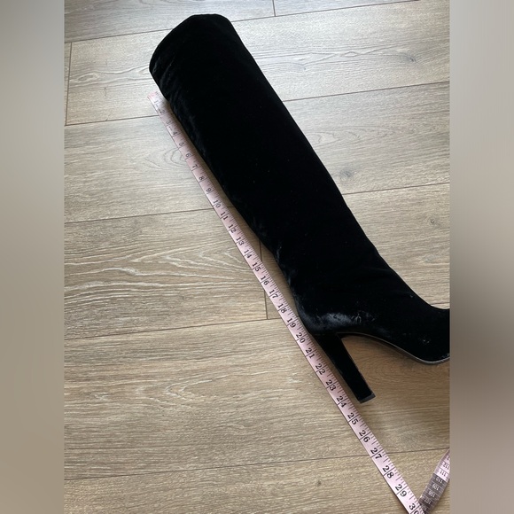 Alberta Ferretti Velvet Black Tall Boots - Picture 11 of 16